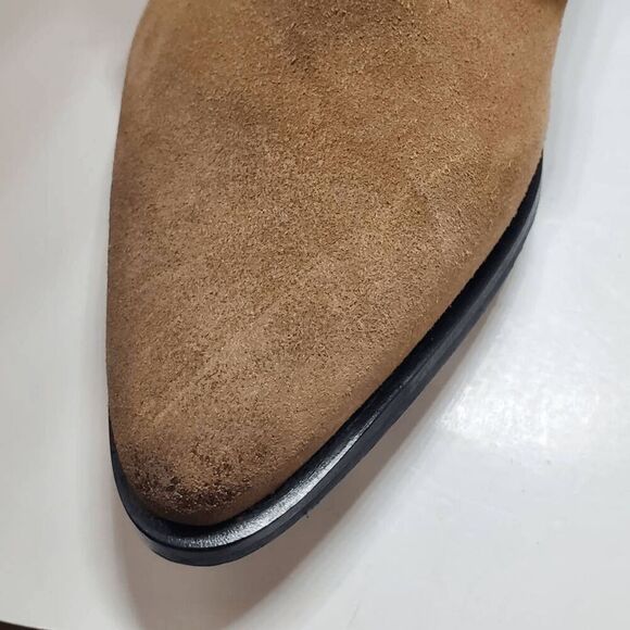 Allsaints Women's Lior Suede Zip Desert Sand Heel Booties 38 US 8 - Picture 7 of 15